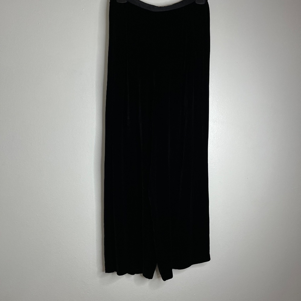 Ann Taylor LOFT Womens Silk Rayon Black Flare Velvet Pants Zip Trousers Sz 10 - Picture 4 of 9
